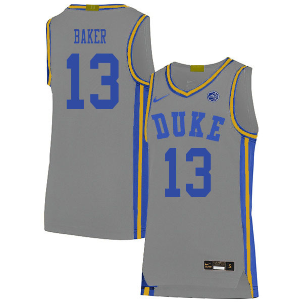 Duke Blue Devils #13 Joey Baker College Basketball Jerseys Sale-Gray